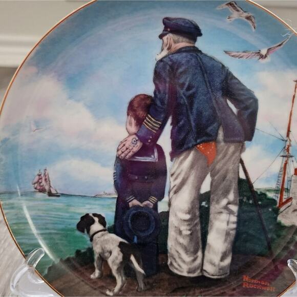 NORMAN ROCKWALL Looking Out to Sea Royal Eaton 1982 Vintage‎ Collectible Plate - Picture 8 of 9